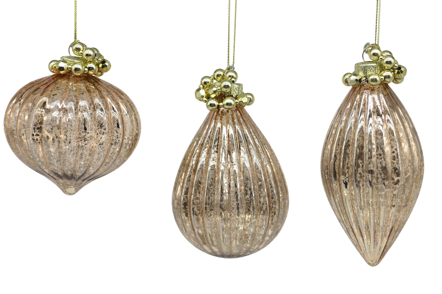 Bizzotto Set šesti zlatých vánočních ozdob Reflections Ø7/8 cm
