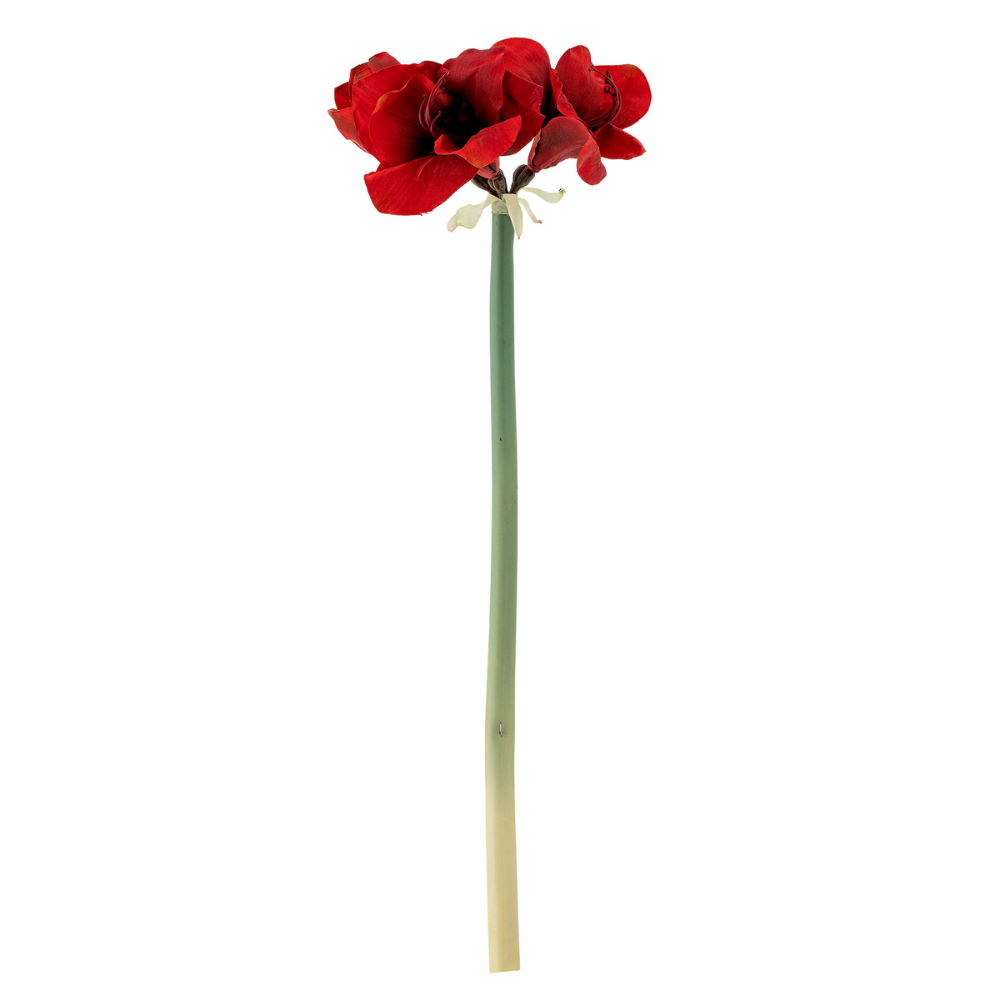 Bloomingville Červená umělá květina Amaryllis 74 cm