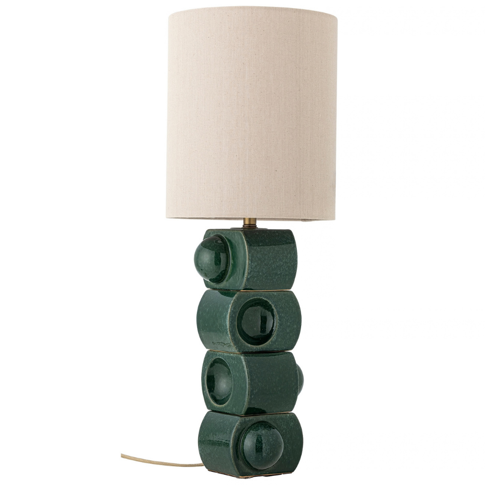 Bloomingville Zelená kameninová stolní lampa Brady