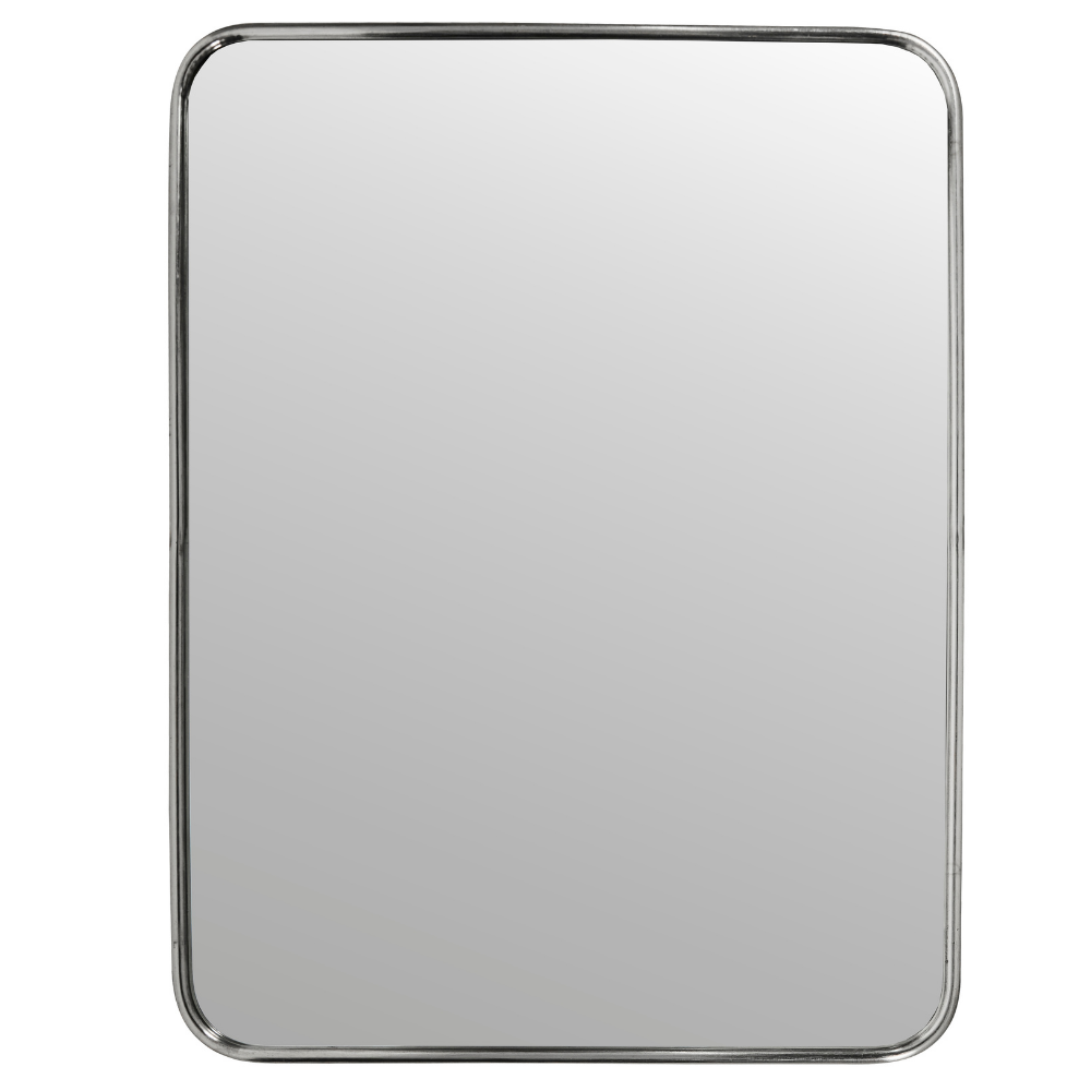House Doctor Stříbrné kovové závěsné zrcadlo Mirror 80 × 60 cm