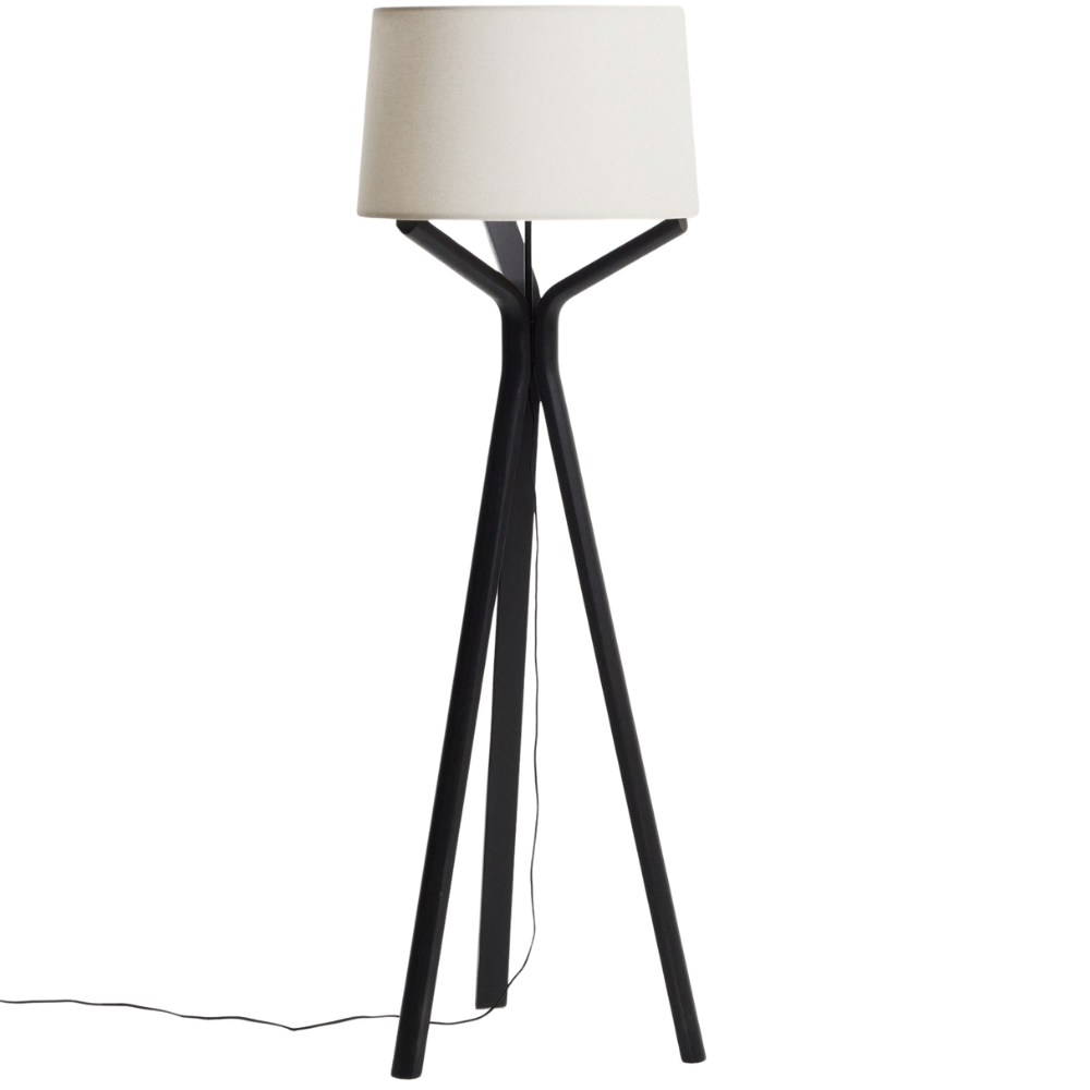 Kave Home Černá stojací lampa Ubira 150 cm