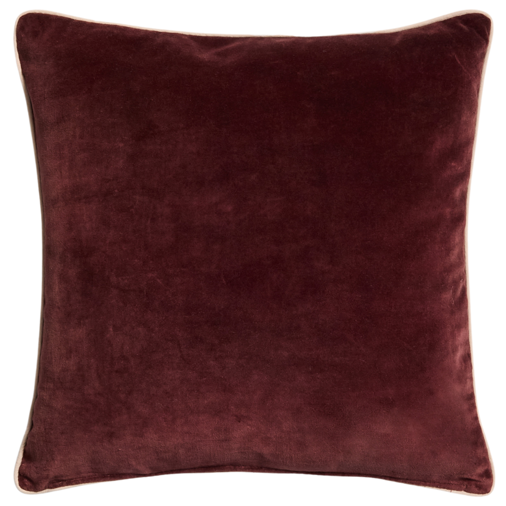 Kave Home Červený sametový povlak na polštář Ovelin 45 x 45 cm