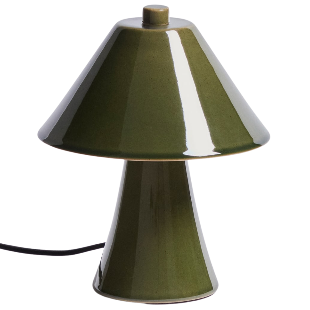 Kave Home Zelená stolní lampa Ceren 21 cm