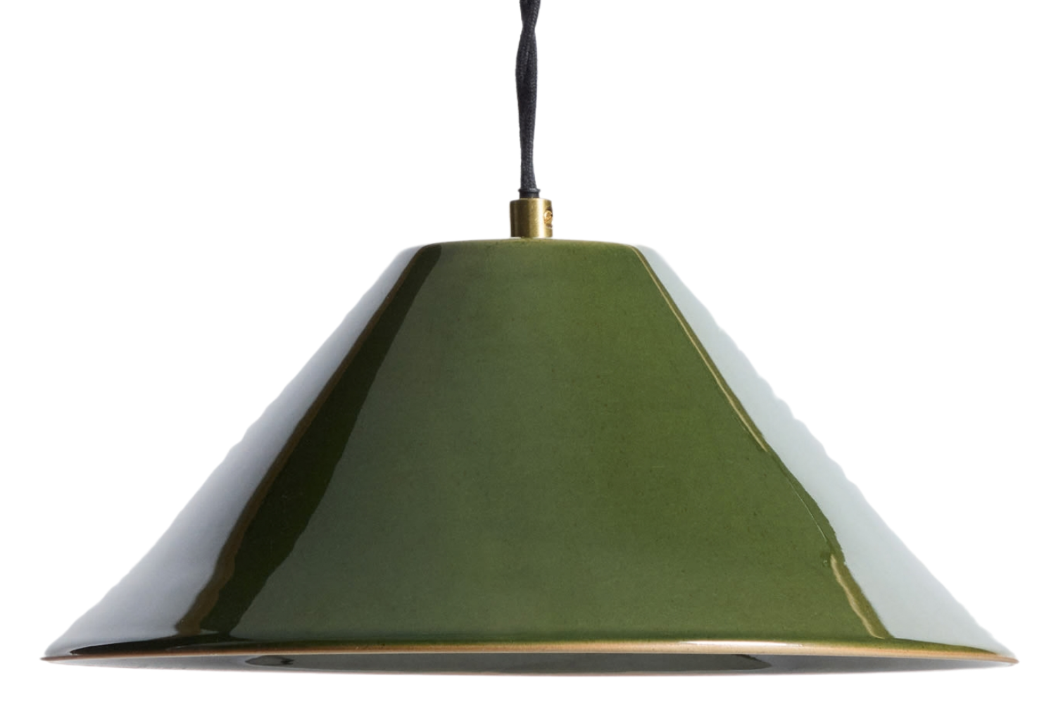Kave Home Zelené keramické závěsné světlo Ceren Ø30 cm